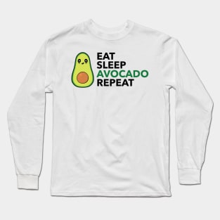 Eat Sleep Avocado Repeat Long Sleeve T-Shirt